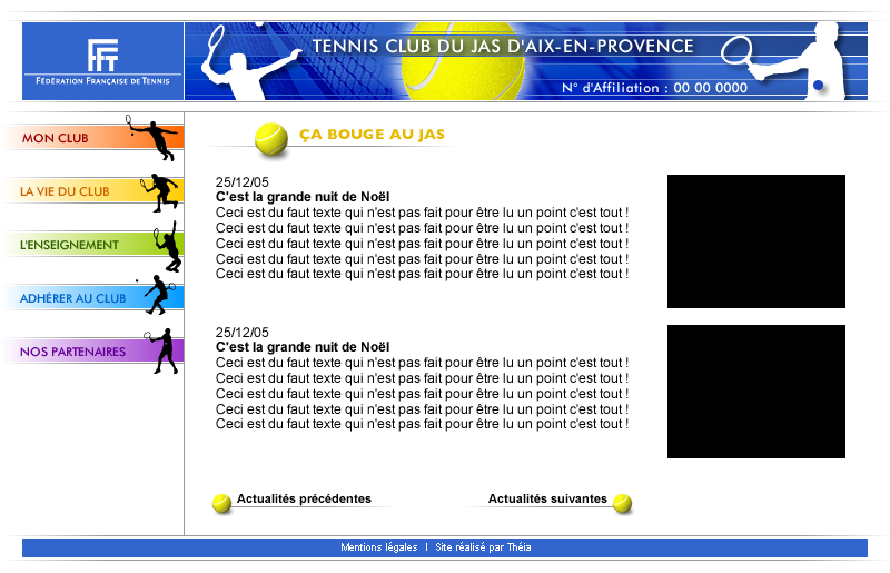 Tennis JAS - page Actualités