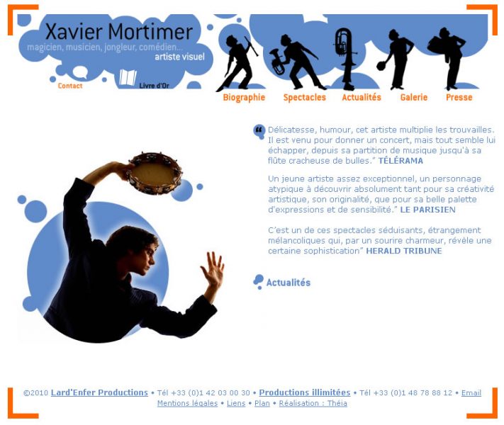 Page d'Accueil de Xavier MORTIMER