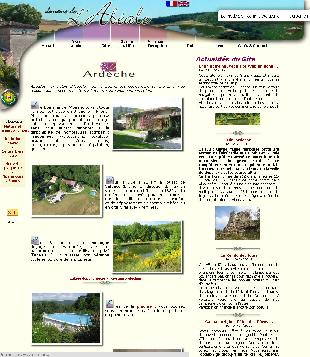 Domaine de l'Abeale : ancien site Intenret